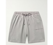 Shorts aus wärmereaktivem Baumwoll-Jersey mit Kordelzugbund und Print