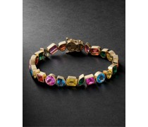 14-Karat Gold Rainbow Sapphire Tennis Bracelet