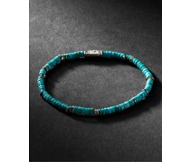 Silver and Turquoise Heishi Beaded Bracelet