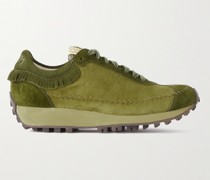 Walpi zweifarbige Sneakers aus Veloursleder mit Fransen