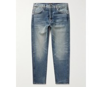 Schmal geschnittene Jeans aus Selvedge Denim in Stückfärbung