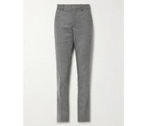 Schmal geschnittene Hose aus Flanell aus einer Woll-Kaschmirmischung