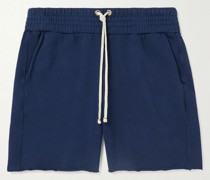 Shorts aus Baumwoll-Jersey mit Fleece an der Innenseite mit Kordelzugbund in Stückfärbung