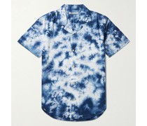 BBQ Convertible-Collar Tie-Dyed Organic Cotton-Voile Shirt