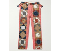 Bedruckte Hose mit geradem Bein aus Baumwolle in Patchwork-Optik