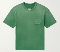 Jumbo T-Shirt aus Baumwoll-Jersey in Stückfärbung und Distressed-Optik