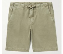 Gerade geschnittene Bermudashorts aus einer Baumwoll-Leinenmischung mit Kordelzugbund