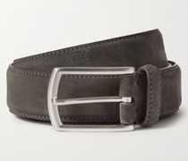 3.5cm Nubuck and Leather Belt
