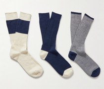 Set aus drei Paar Socken aus einer Stretch-Baumwollmischung
