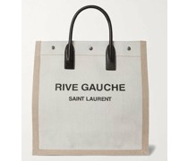 Noe Tote aus Canvas mit Logoprint und Lederbesatz
