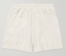 Gerade geschnittene Shorts aus Baumwollfrottee