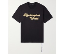 Glittered T-Shirt aus Baumwoll-Jersey mit Logoprint