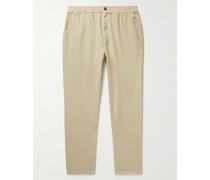 Beach Cropped Tapered Organic Cotton-Twill Trousers