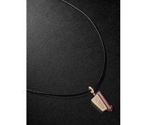 Drive In 18-Karat Yellow and Blackened Gold, Ruby and Diamond Necklace Pendant