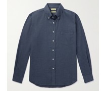 Hemdjacke aus Baumwollflanell mit Button-Down-Kragen