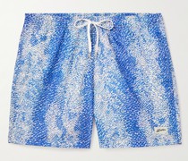 Painted Moss Moorea gerade geschnittene mittellange Badeshorts aus recyceltem Shell mit Print