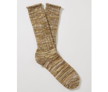 Ribbed Stretch-Cotton Socks