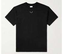T-Shirt aus Baumwoll-Jersey mit Print und Stickerei