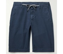 Straight-Leg Cotton-Seersucker Drawstring Shorts