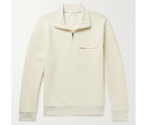 Cotton-Blend Piqué Half-Zip Sweatshirt