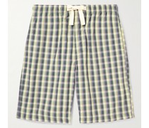 Easy gerade geschnittene Shorts aus einer karierten Baumwollmischung mit Kordelzugbund