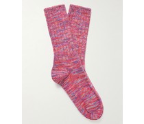 Socken aus einer recycelten Baumwollmischung in Rippstrick