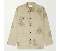 Hemdjacke aus Baumwoll-Twill mit Print