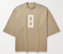 Oversized-T-Shirt aus Jersey mit Bouclé-Besatz