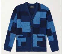 Cardigan aus Baumwollstrick in Patchwork-Optik