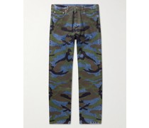 Straight-Leg Camouflage-Print Jeans