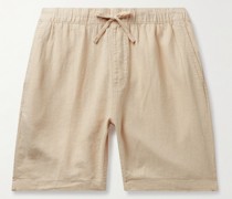 Gerade geschnittene Shorts aus einer Leinenmischung mit Kordelzugbund