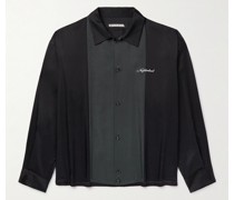 Hemd aus zweifarbigem Twill mit Logostickerei