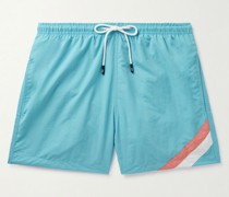 The Classic Straight-Leg Mid-Length Striped Shell Swim Shorts