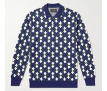 Pullover aus Baumwolle mit Argyle-Intarsienmuster und Polokragen