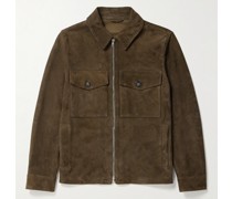 Schmal geschnittene Jacke aus Veloursleder
