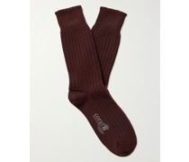 Socken aus Kaschmir in Rippstrick
