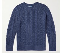 Zopfstrickpullover aus einer Mischung aus Baumwolle, Kaschmir und Hanf