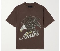 Eagle T-Shirt aus Baumwoll-Jersey mit Logoprint und Glitter-Finish