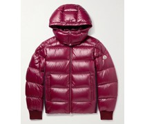 Lunetiere Webbing-Panelled Quilted Nylon Hooded Down Jacket