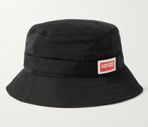 Logo-Appliquéd Webbing-Trimmed Shell Bucket Hat