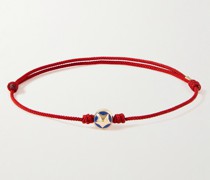 Armband aus Gold, Emaille und Kordel