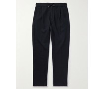 Tapered Cotton-Blend Seersucker Drawstring Suit Trousers