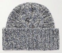Snow Wander Beanie aus Kaschmir in Zopfstrick
