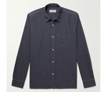 Esteban Garment-Dyed Cotton-Poplin Shirt