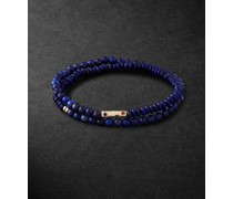 Wickelarmband mit Zierperlen und Details aus Gold mit mehreren Steinen