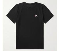 Aloe schmal geschnittenes T-Shirt aus Stretch-Jersey mit Perforationen und Logoprint