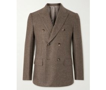 Figaro Double-Breasted Wool and Cashmere-Blend Flannel Blazer