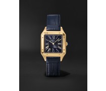 Santos-Dumont 43,5 mm große Uhr aus 18 Karat Gold mit Alligatorlederarmband, Ref.-Nr.: CRWGSA0077