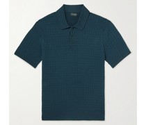 Cable-Knit Cotton-Blend Polo Shirt