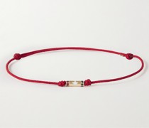 Gold, Sapphire, Ruby and Cord Bracelet